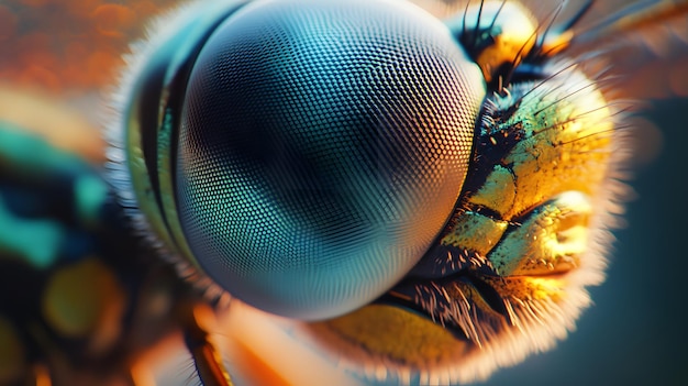 Photo dragonfly eye close up