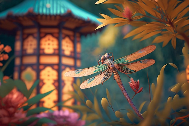 Dragonfly in the garden wallpapers