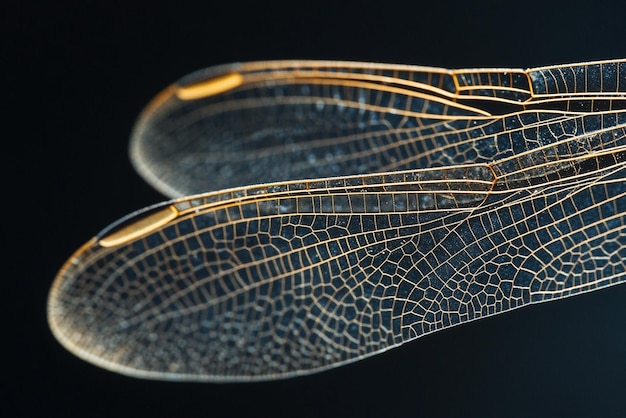 Photo dragonfly wings closeup