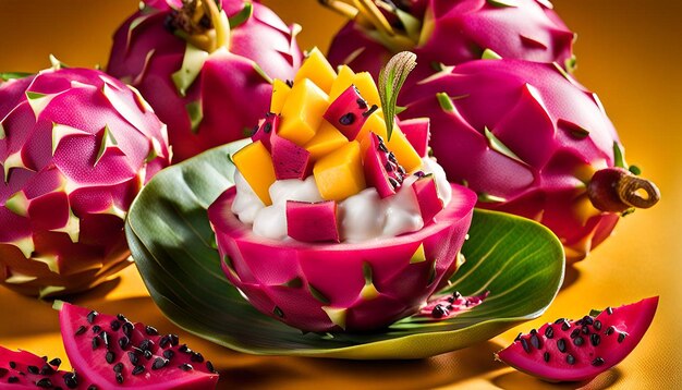 Photo dragonfruit mango salad