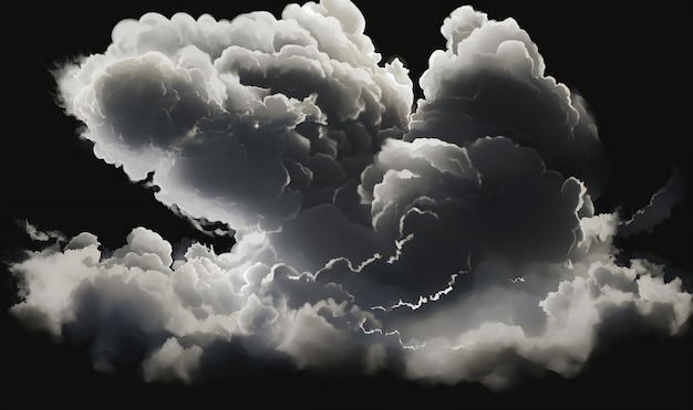 Dramatic Black Cloud on a Stormy Background for a Moody and Mysterious Design Generative ai