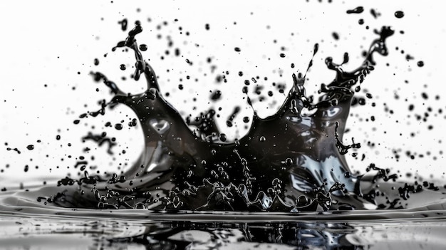 Photo a dramatic black and white photograph of a water splash