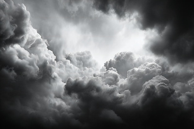 Dramatic black and white storm clouds Abstract nature background