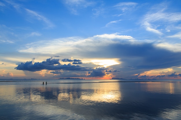 Dramatic cloud and sky  at dusk. Long exposure technique