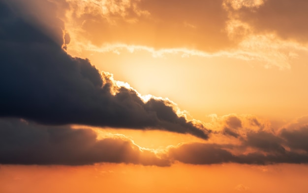 Dramatic Colorful Sunrise Sky over Mediterranean Sea Cloudscape Nature Background