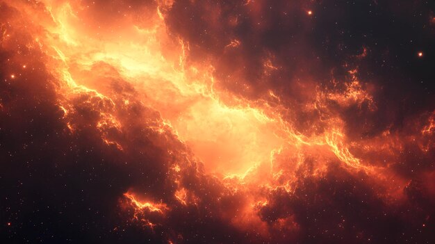 Photo dramatic cosmic explosion of fiery celestial flames in turbulent energetic storm