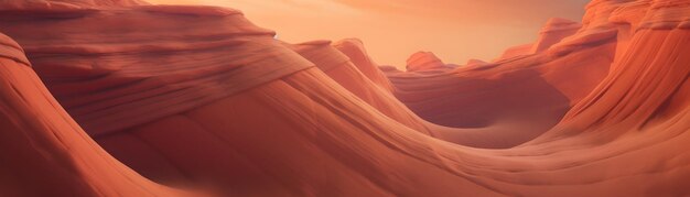 Dramatic ErosionSculpted Landscape Basking in Vivid Sunset HuesSciFi Inspired Otherworldly Scenery