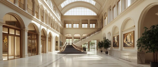 Dramatic Grand Museum Atrium with a Stunning Design