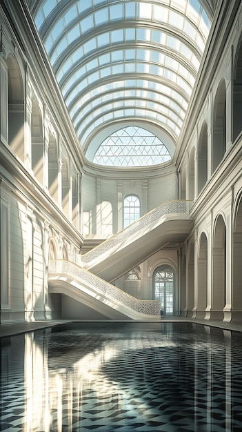 Dramatic Grand Museum Atrium with a Stunning Design