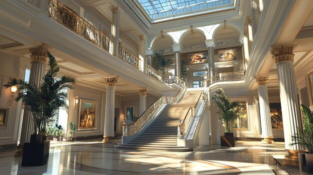 Dramatic Grand Museum Atrium with a Stunning Design