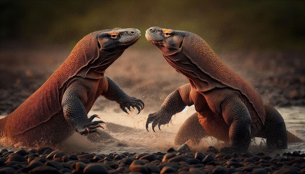 Dramatic Komodo Dragon Confrontation Rivals in a Clash of Power and Survival