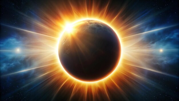 Photo dramatic moment of total solar eclipse 4k hd photo