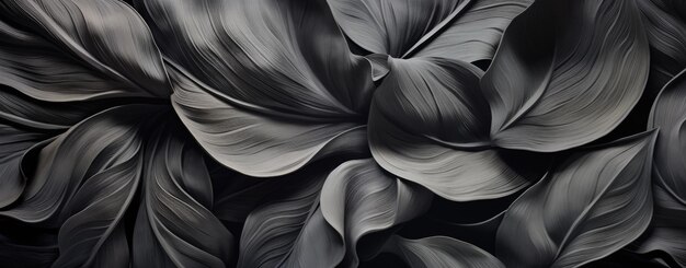 Dramatic Monochrome Leaves with Elegant Vein Patterns and Textures