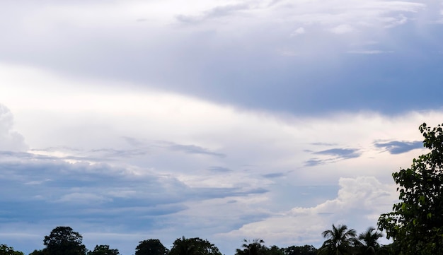 Dramatic monsoon cloud formation in the blue sky