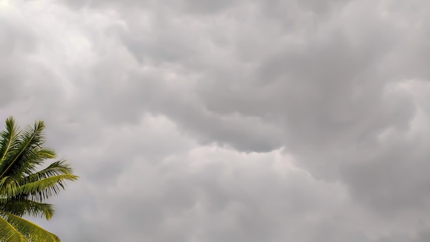 Dramatic panorama of cloudy skies without rain in Indonesia