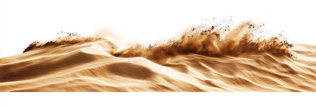 Photo a dramatic photograph capturing the movement of sand dunes in the desert the wind whips up the