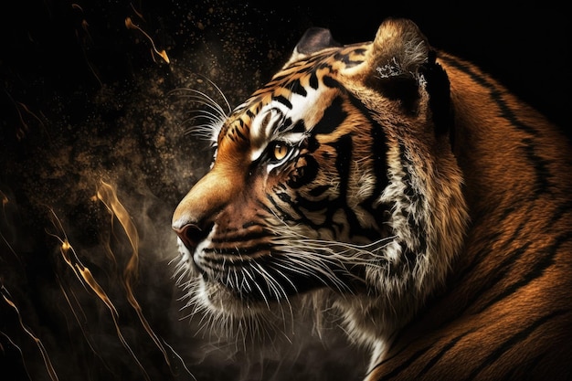 Dramatic picture of a tiger