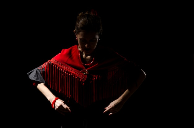 Dramatic portrait of a flamenco dancer