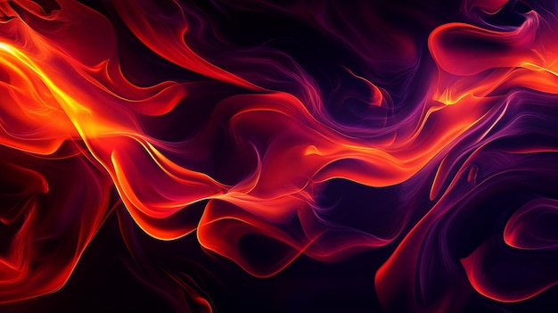 Dramatic Red and Orange Abstract Background with Fire Flames in Dark Setting