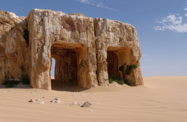 Dramatic rock formations in the desert