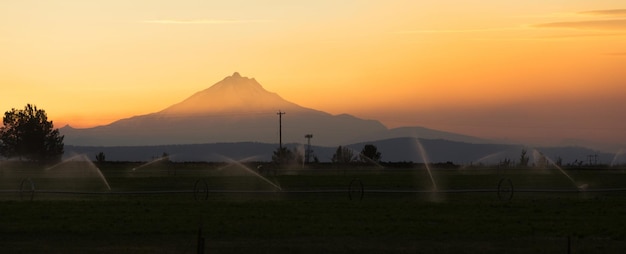 Dramatic Sky Clouds Evening Sunset Mount Jefferson Central Oregon