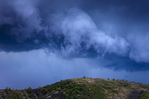 Dramatic spring summer rain clouds