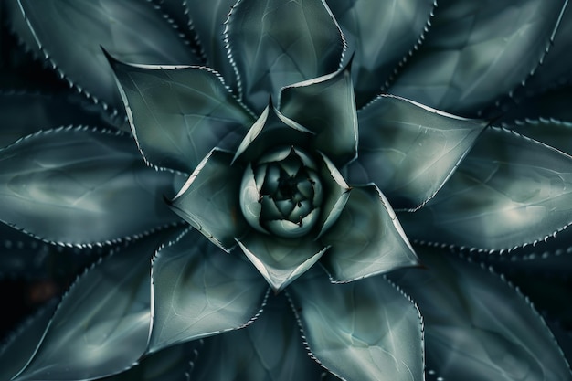 Dramatic succulent plant closeup