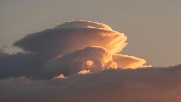 Dramatic sunset clouds with vibrant colors creating a serene atmosphere