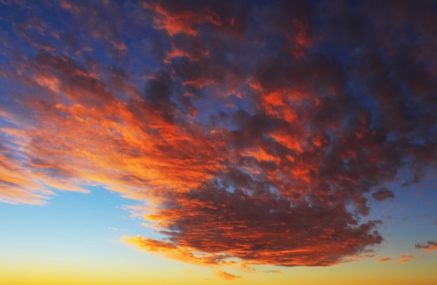 Dramatic sunset sky and beautiful clouds