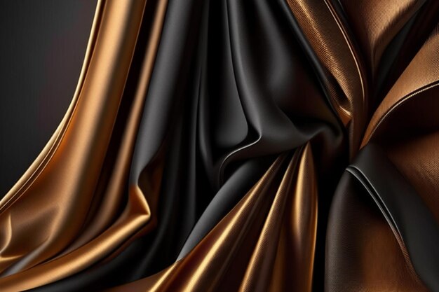 Drape cloth satin golden silk wavy fabric luxury churning liner fluid texture wallpaper background