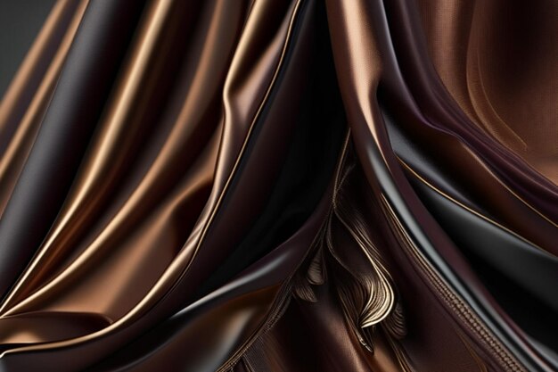 Drape cloth satin golden silk wavy fabric luxury churning liner fluid texture wallpaper background