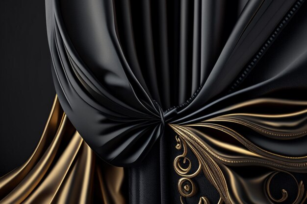 Drape cloth satin golden silk wavy fabric luxury churning liner fluid texture wallpaper background