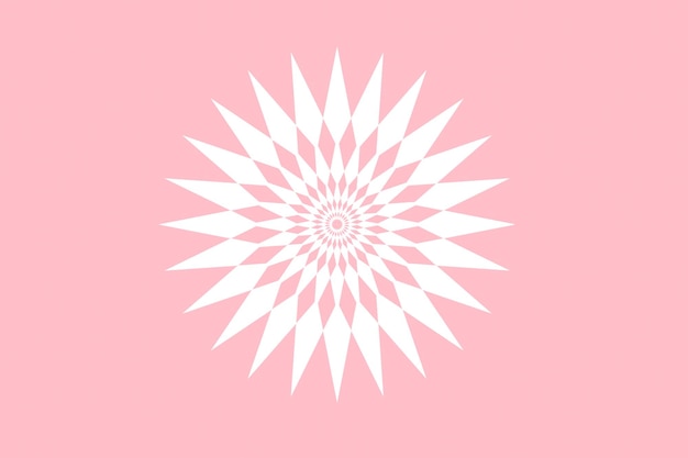 Draw of a cirular star shape on a pink background