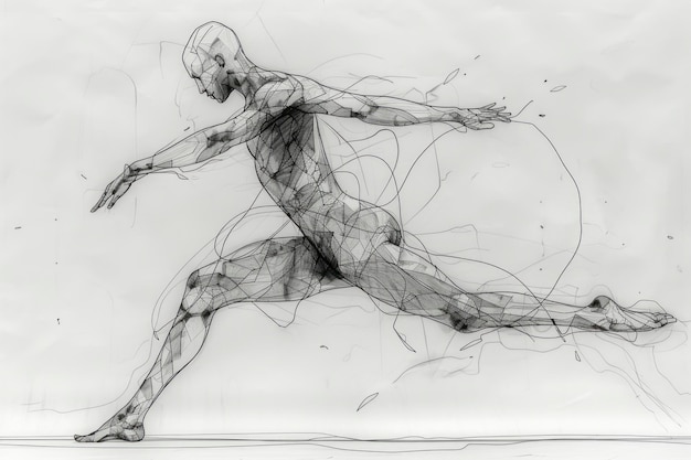 A drawing of a Artistic olympic in oneline drawing Generative AI