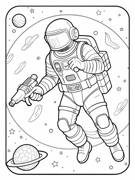 Photo a drawing of a astronaut with a gun on it