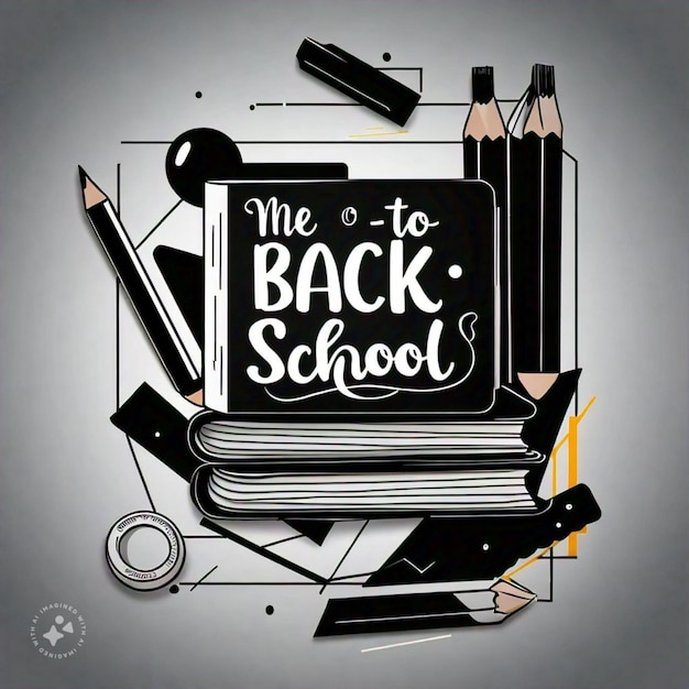 Photo a drawing of a backpack with a back to school written on it