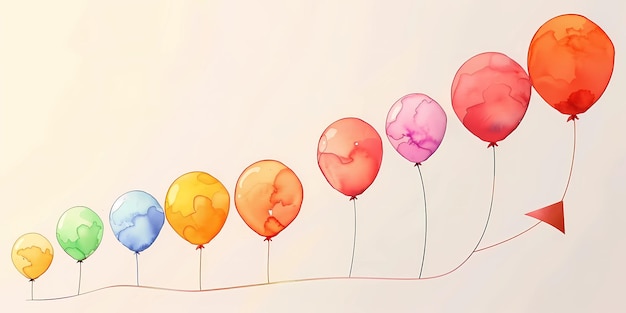 Photo a drawing of balloons with the word baby on them