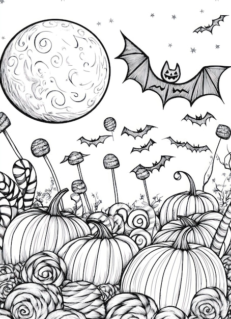 a drawing of bats and bats with a black and white background