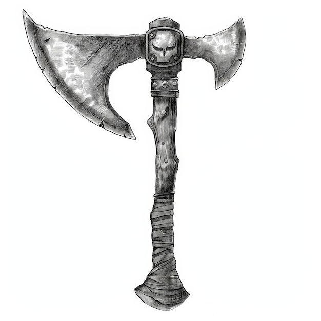 Photo a drawing of a battle axe