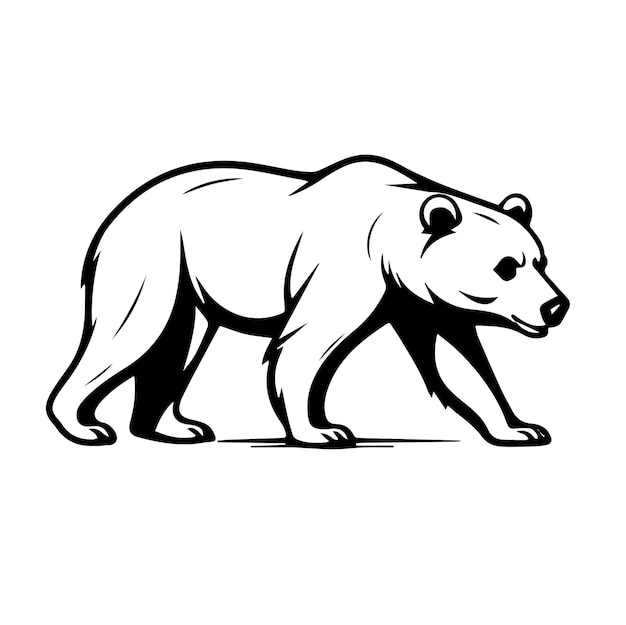 a drawing of a bear on a white background with a black outline