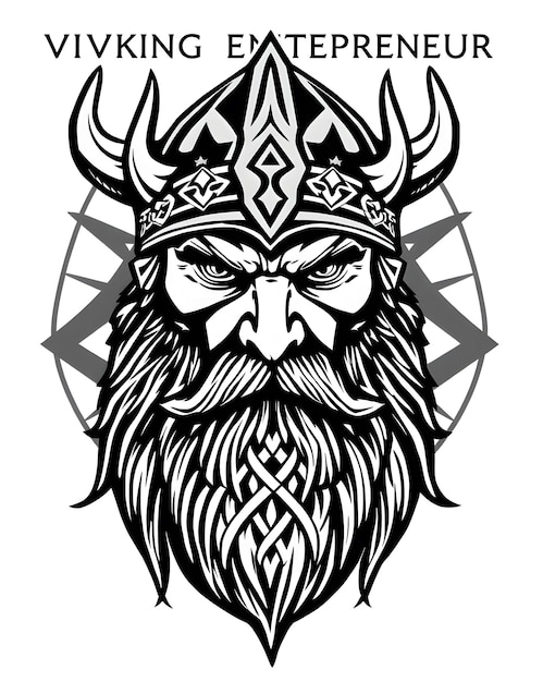 Photo a drawing of a bearded man with a beard and horns