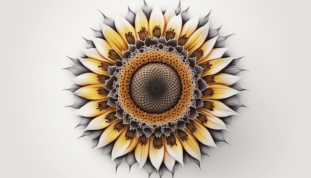 Drawing beautiful sunflower mandala art AI Generated