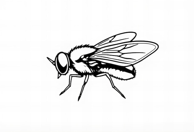 Photo a drawing of a bee with a fly on it