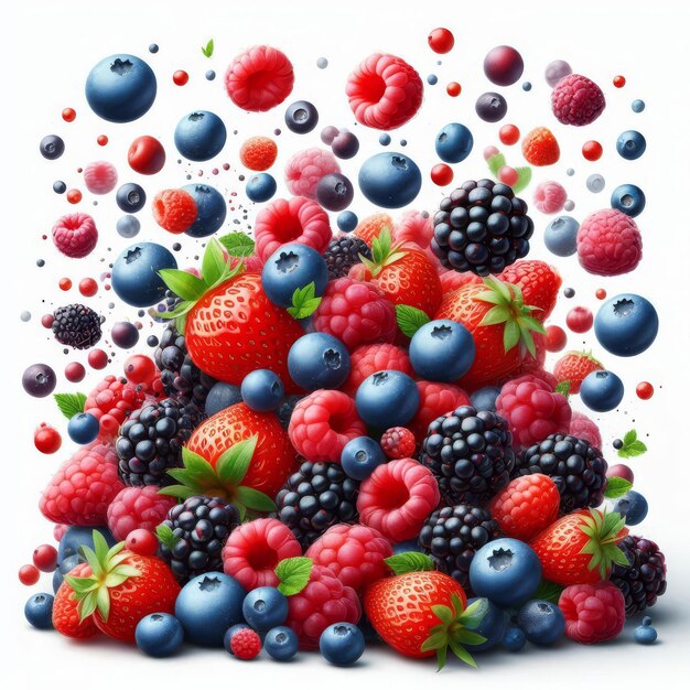 a drawing of berries and berries with a background of a picture of berries