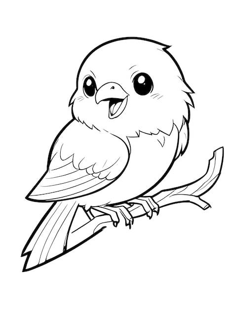 a drawing of a bird on a white background with a black outline