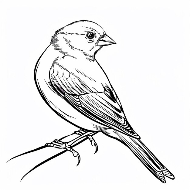 a drawing of a bird on a white paper