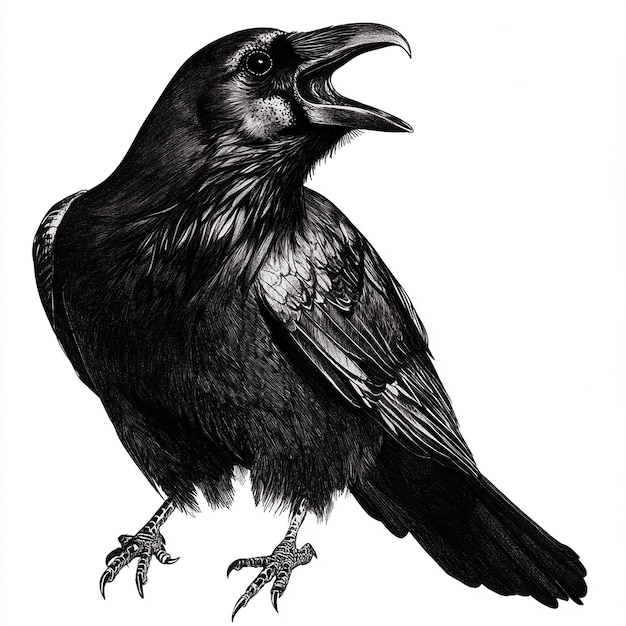 a drawing of a bird with a beak that says quot crow quot