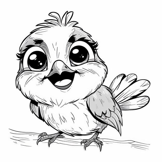 a drawing of a bird with a beak that says owl