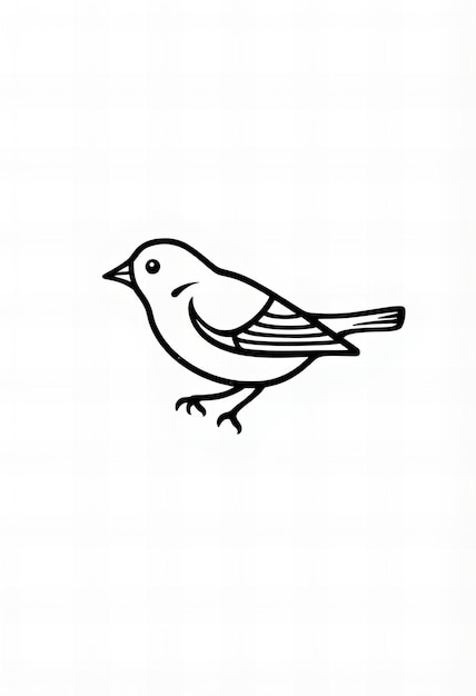 a drawing of a bird with a black outline and the word  bird