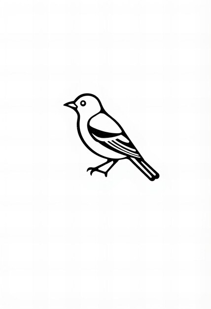 a drawing of a bird with a black outline